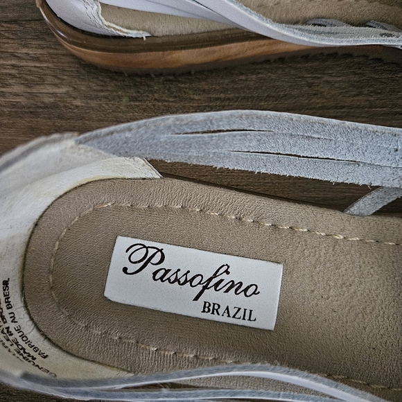 White Leather Women Sandals - Picture 6 of 12